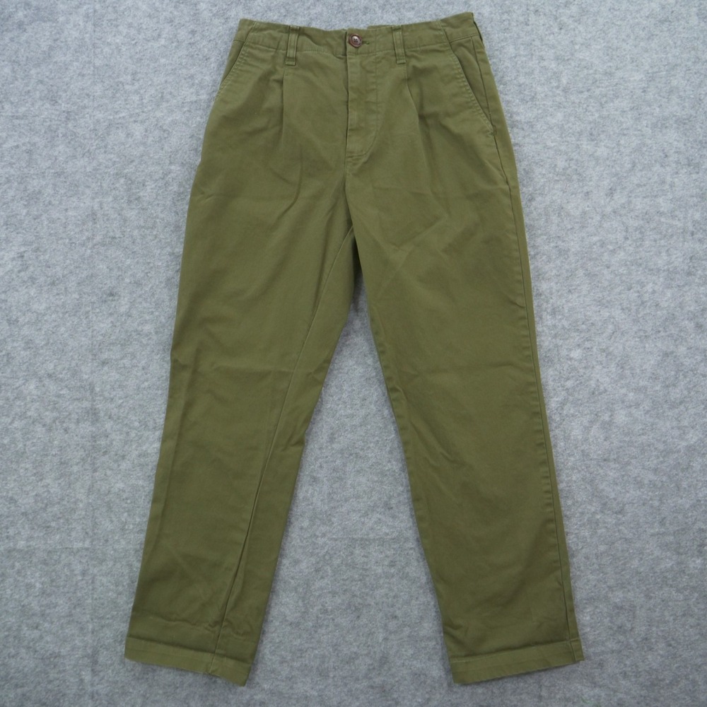 Alex Mil Pants Womens 2 Green High Rise Pleated Straight Leg Retro Minimalist